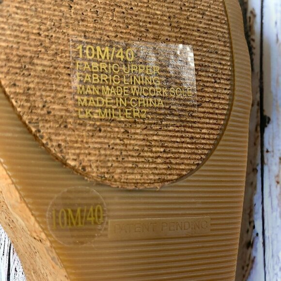 Lucky Brand Miller II Crochet Lace Wedges White Fabric Cork Platform Size 10 - Picture 6 of 8